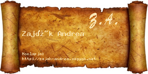 Zaják Andrea névjegykártya